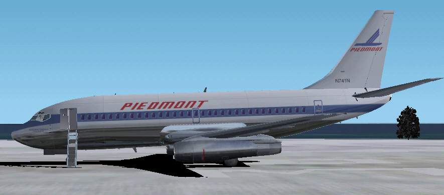 Fs2002 737-200 Piedmont Airlines - A Textures Repaint With Reflective Textures Of Yeodesig