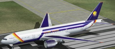 Fs2002 B777-200Er Package Mozambique Airlines Texturized In Reflective Mettalic Colours Of