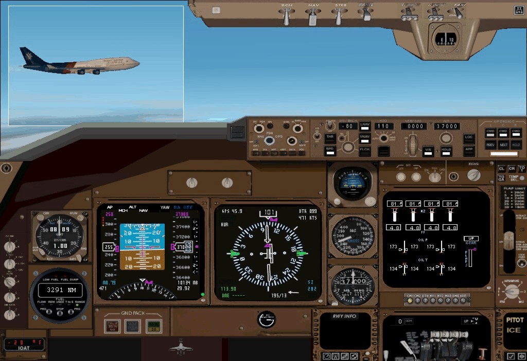 B747-400 Deluxe Panel Version 5 For Fs2002