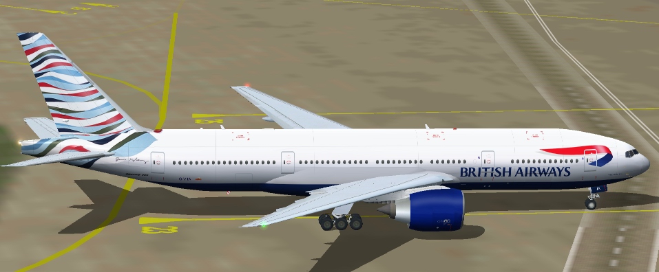 Fs2002 British Airways 777-236Er Viia Textures Repaint Of The New Meljet Boeing 777-200 In