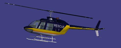 Fs2002 All Black Bell 206B Jetranger Iii Repainted To Look Like An Search And Rescue Helic