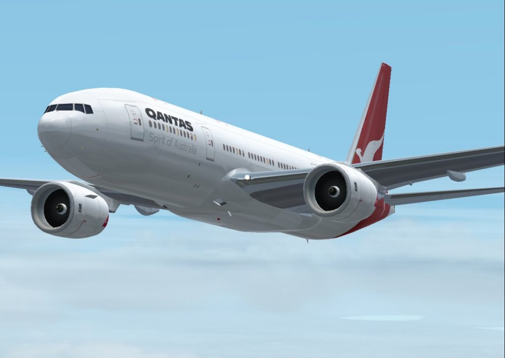 This File Contains The Boeing 777-200Lr In Qantas Livery