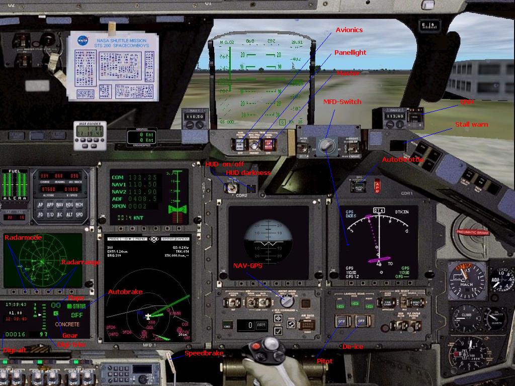 Nasa Spaceshuttle Panel For Fs2002 And Fs2002 Pro By Tom Kellner