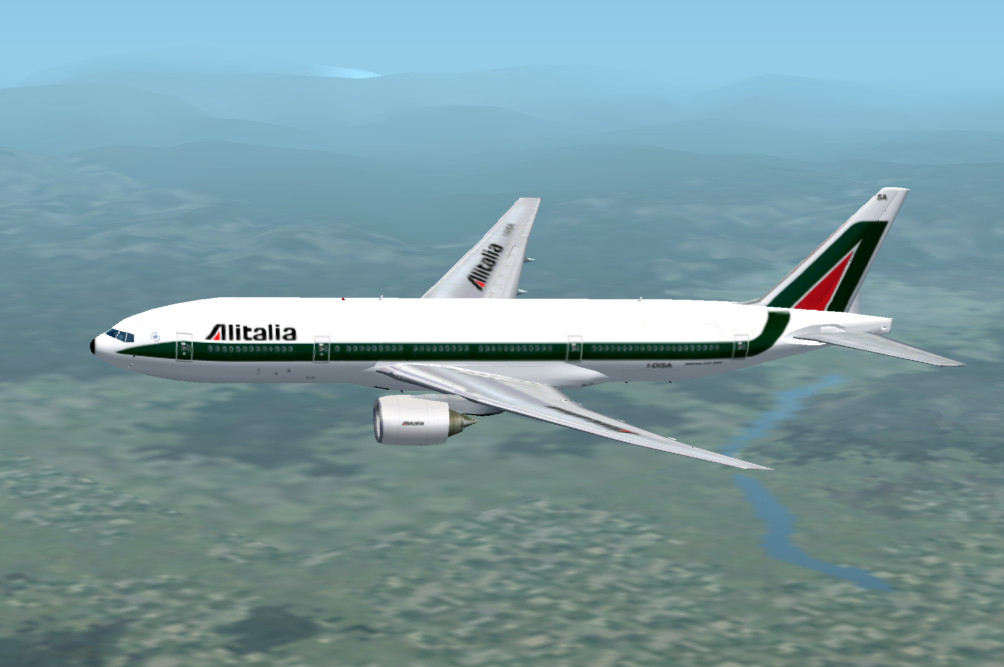 Fs2002 Boeing 777-200 Alitalia I-Disa 40-Sided Based Variable Sided Fuelage (Posky Origina