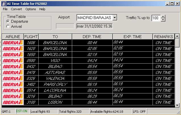 Ai Time Table For Fs2002: Aitt Let You See Daily Flight Scheduling Of Your Preferred Airpo