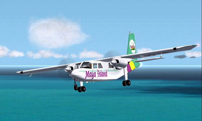 Fs2002 Maya Island Air Bn-2 Islander Registration V3-Hrt