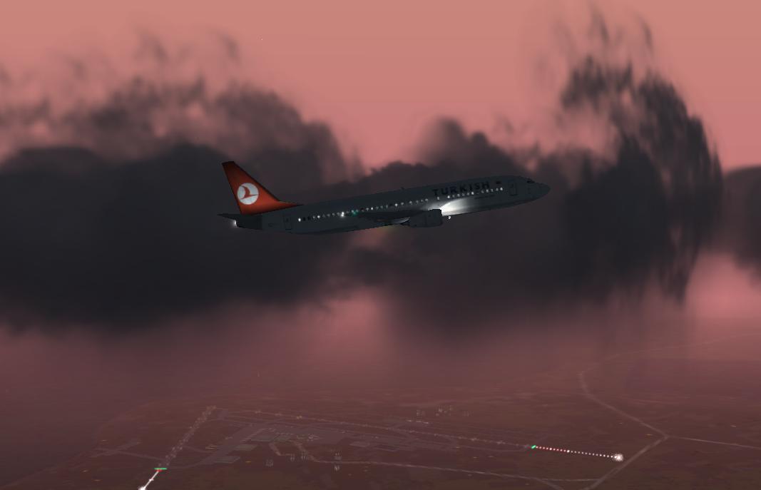 Turkish Boeing 737-400 For Fs2002 - This Aircraft Features Realistic Logo Light