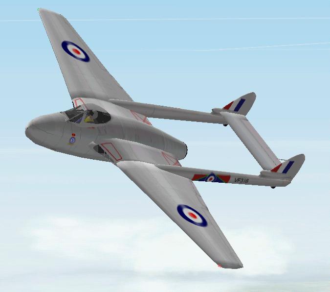 Fs2002 Aircraft: De Havilland Dh100 Vampire F Mk 3 Vf316 Of The Royal Air Force