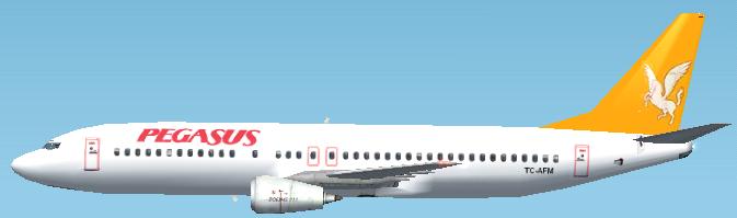 Fs2002 Pegasus Airlines Boeing 737-400 Registration Tc-Afm