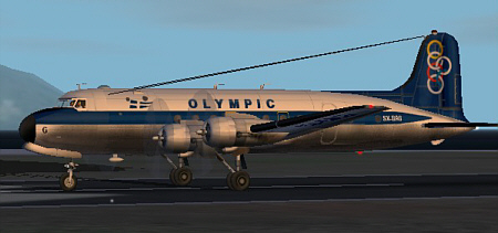 Fs2002 Olympic Airways Douglas Dc-4 Textures Exclusively Registration Sx-Bag Olympic Airwa