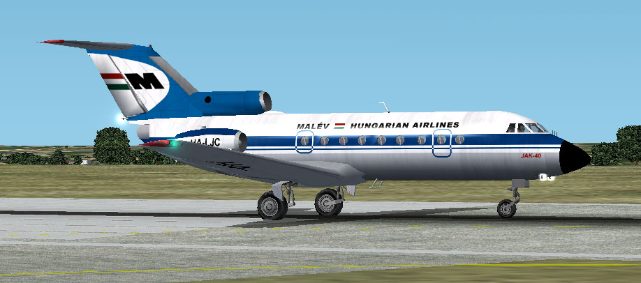 Fs2002 Malev Yakovlev Yak-40 A Yak-40 Of Hungarian Air Lines From The 1980S, Registration