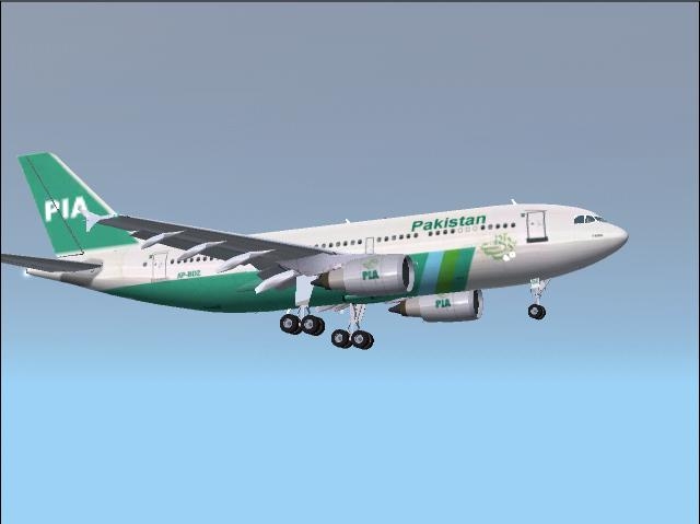 Fs2002 Pakistan International Airbus A310-300 With Photoreal And Reflective Textures
