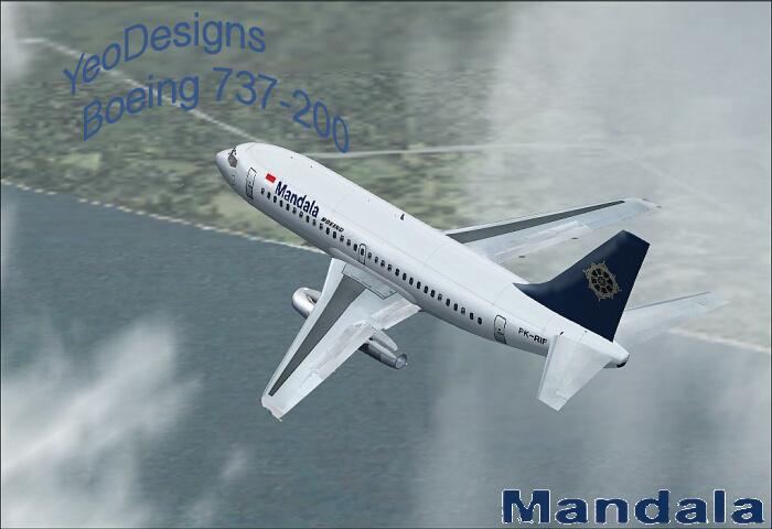 Fs2002 Yeodesigns B737-200 Mandala And Merpati Nusantara By Djuhari(Joet) Textures Repaint — 1