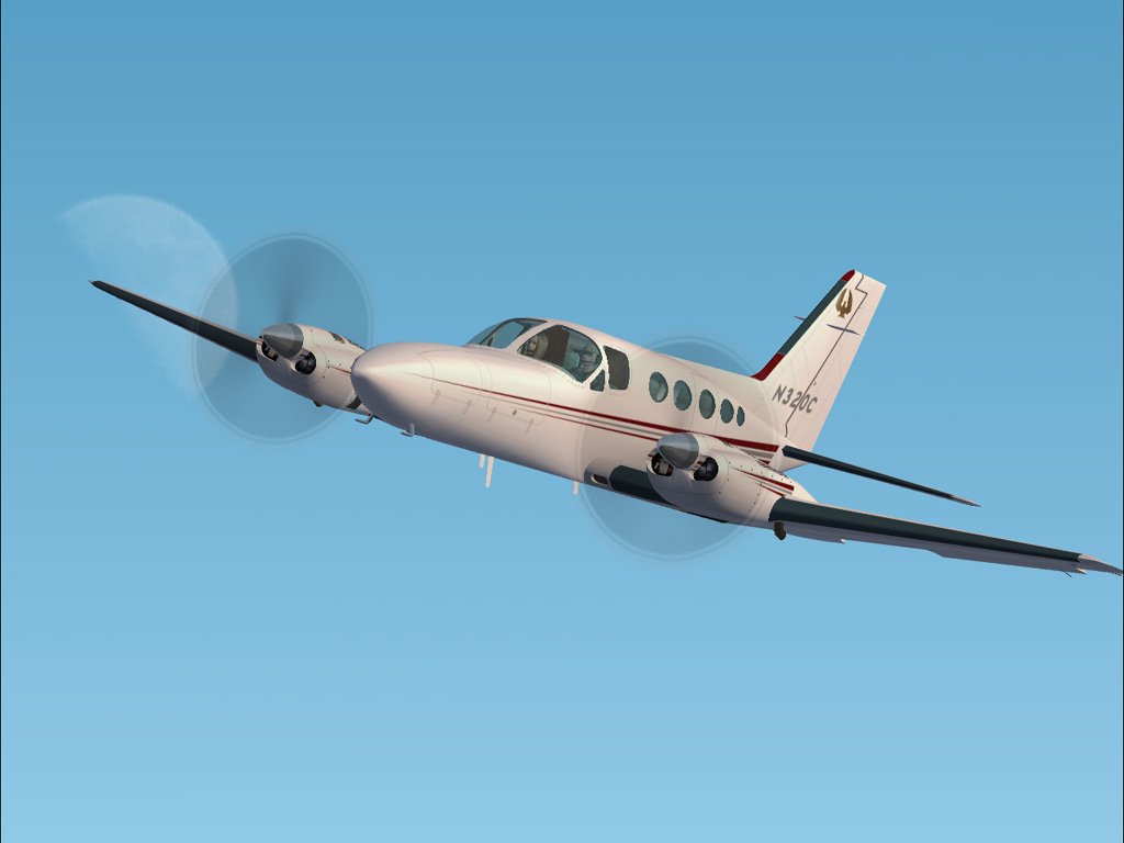 Fs2002 Cessna 421C Red Stripes N320C For The Flight1 Cessna 421C