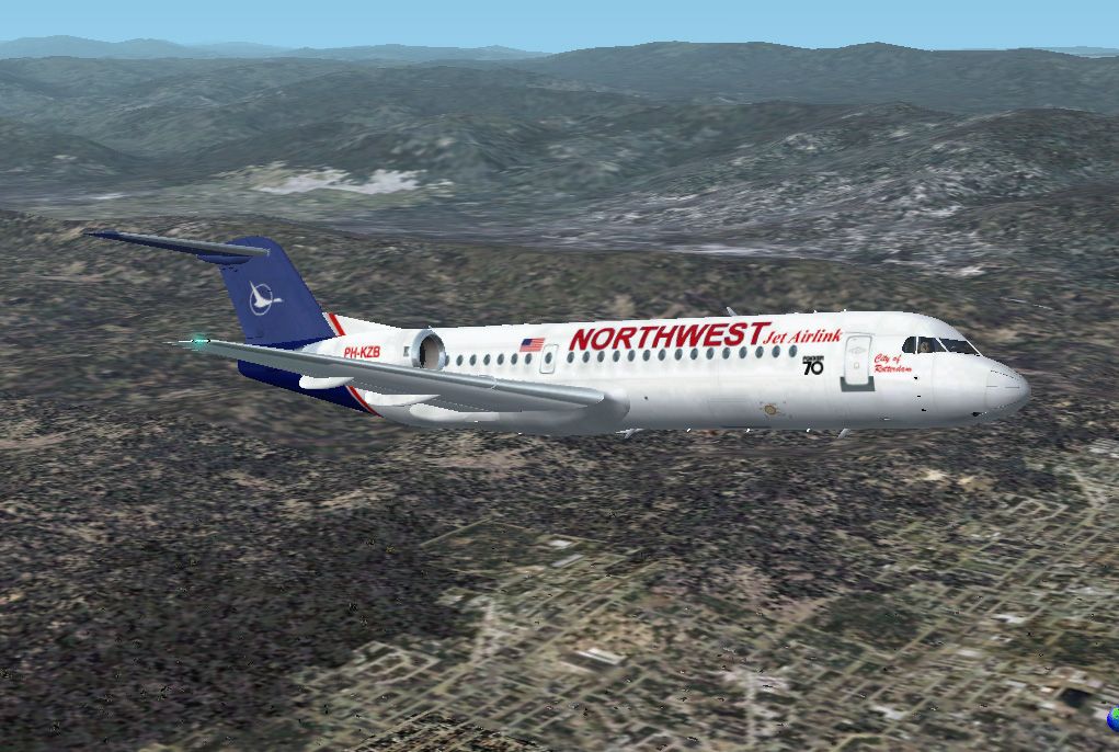 Fs2002 Aircraft Virtual Northwest Airlines F70 Textures Exclusively For Pf10070 Fokker 70 — 1