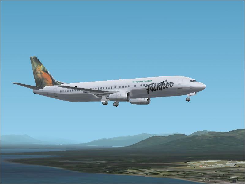 Fs2002 Frontier Fox Boeing 737-400 A Textures Repaint Of The Default 737.Includes Very Det