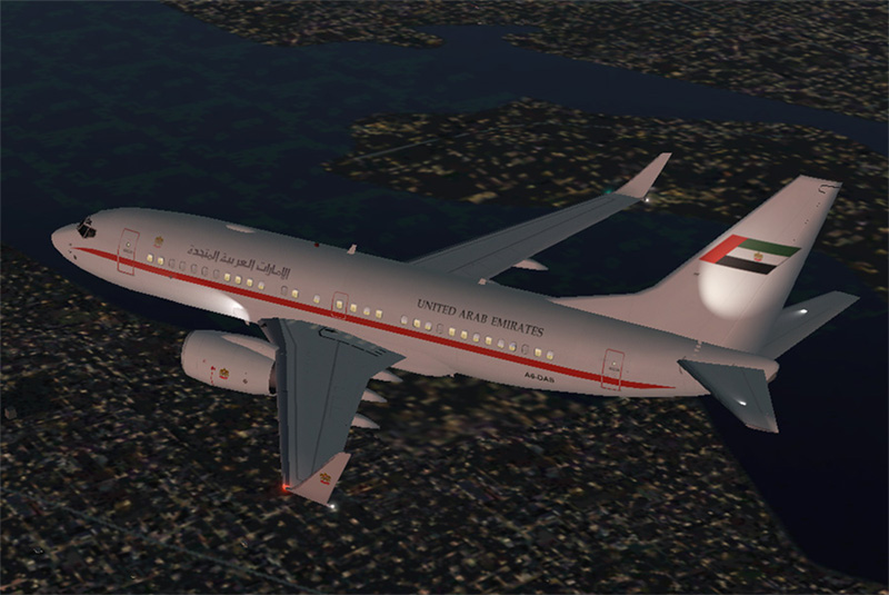 Fs2002 B737-700Bbj United Arab Emirates A6-Das A Textures Repaint Of The Ffg Boeing Busine