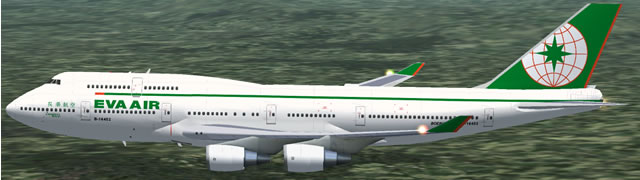 Fs2002 Meljet Boeing 747-400 Livery Eva Airways New Color B-16402 And Old Color B-16402 Mo