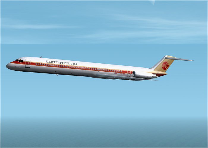 Fs2002 Aircraft-Mcdonnell Douglas Dc9 Super 80 Continental Airlines Gold Tail Aircraft By