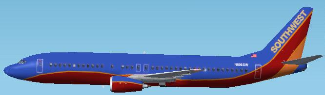 Fs2002 Southwest Airlines Boeing 737-400 Registration N695Sw