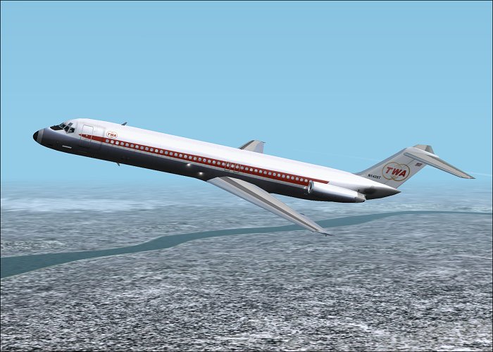 Fs2002 Aircraft-Douglas Dc9-51 Twa 70S Aircraft By Stewart Global And Flight Fx The Dc9-51