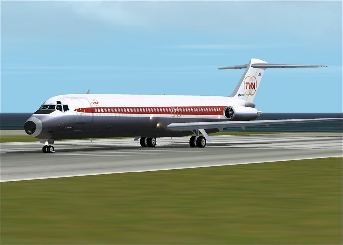 Fs2002 Aircraft-Douglas Dc9-51 Twa 70S Aircraft By Stewart Global And Flight Fx The Dc9-51