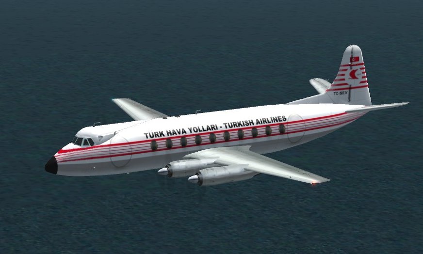 Fs2002 Vickers Viscount 794 Series Turkish Airlines Circa 1965 This Is A Textures Repaint