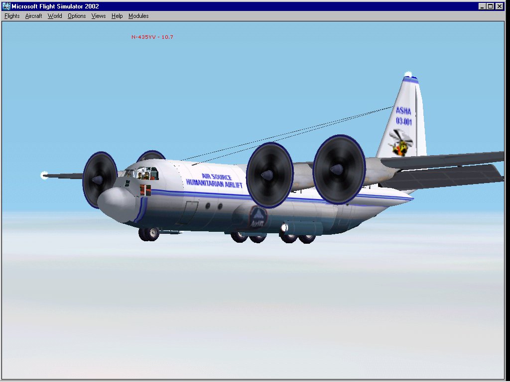 Fs2000/Fs2002 Air Source Humanitarian Airlift C-130H Hercules