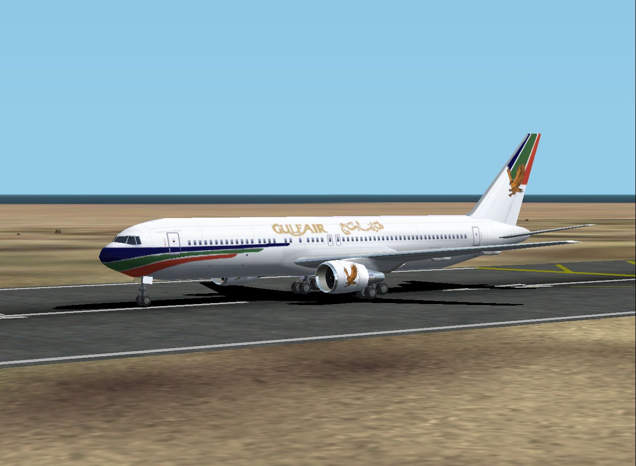 Fspainter Boeing 767-300 In Gulf Air Livery, With 32-Bit Reflective Textures; Textures Onl