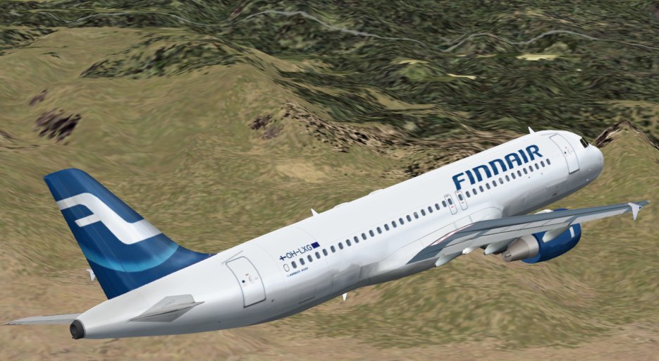 100% New Body Textures For A320Pic With Finnair Livery, And Finnair Style Cabin Textures
