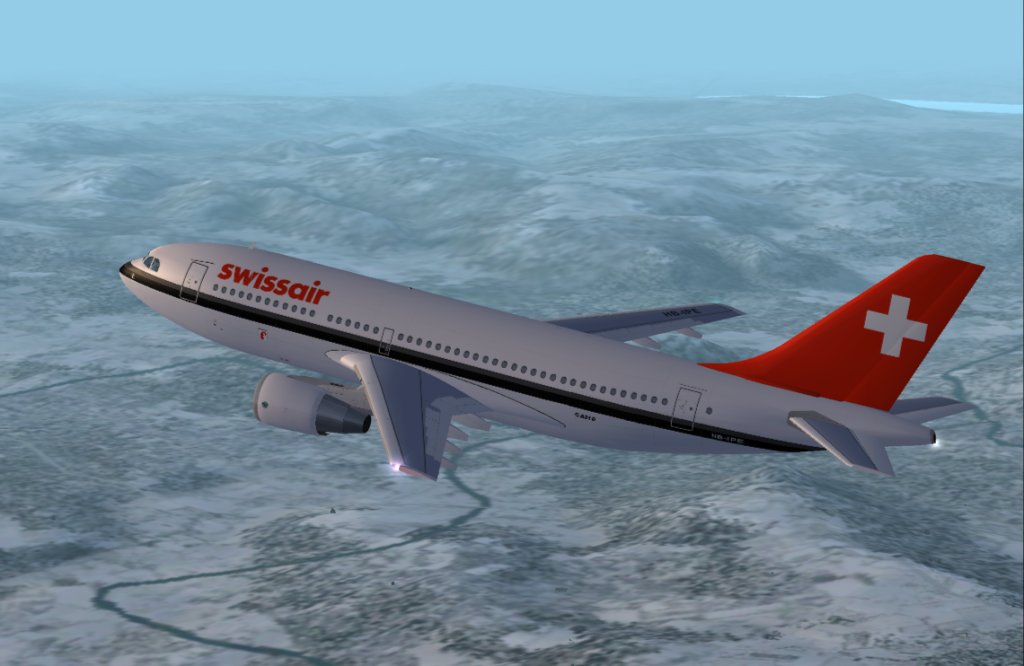 Fs2002 A310-221 Swissair Hb-Ipe Gmax Model Of The Swissair Hb-Ipe A310-221 With Pratt & Wh — 1