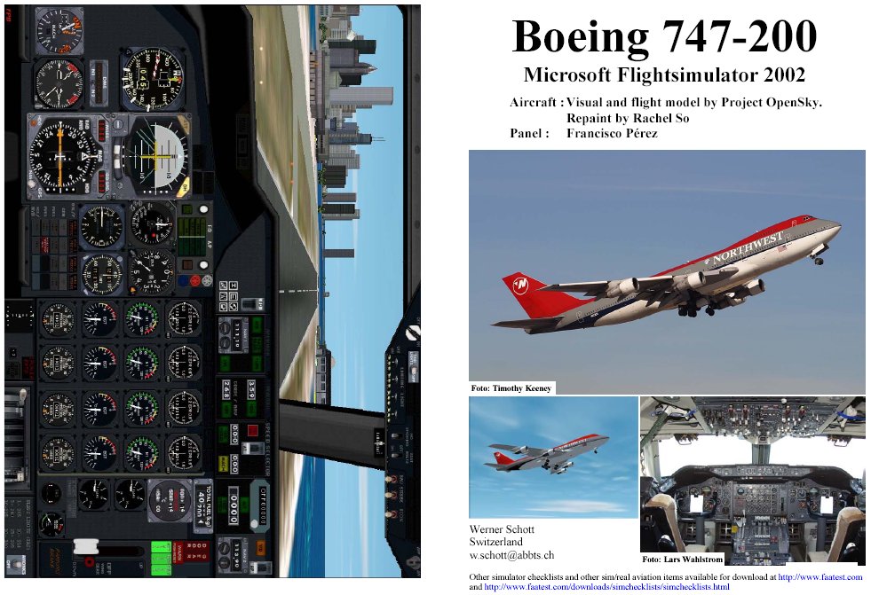 Fs2002 Manual/Checklist B-747-200