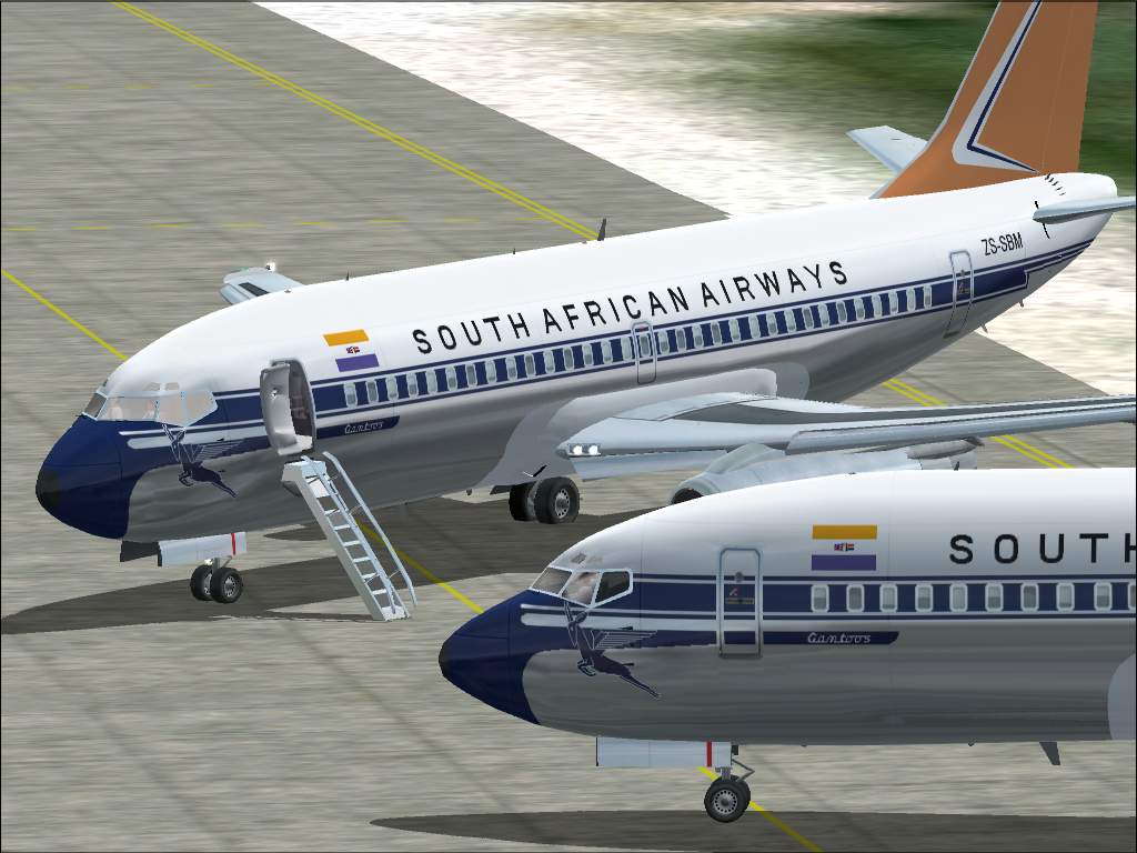 Yeodesigns Boeing 737-200 V2 Textures Repaint Of Very Old South African Airways Saa Zs-Sbm — 1