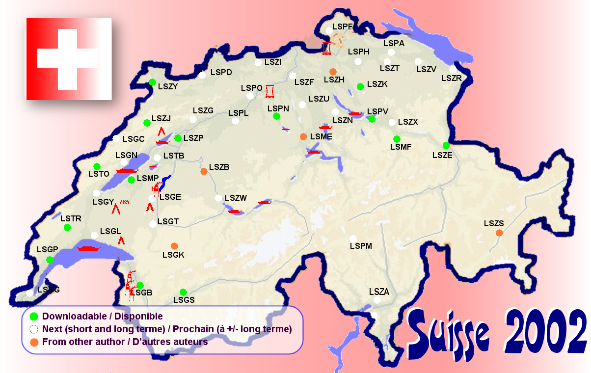 Fs2002 Scenery - Suisse 2002 Include Afcad File French Version Exclusively New Vac (Visual