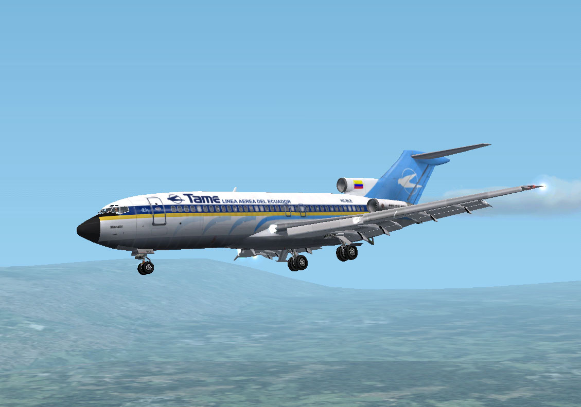 Fs2002 Boeing Tame 727-100 Manabi, Registration Hc-Ble, Also Has Official Ecuatorian Air F