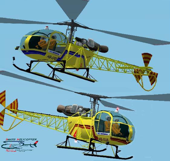 Fs2002 Aerospatiale Sa315B Lama Heli Bernina Hp-Xpd And Hb-Xua