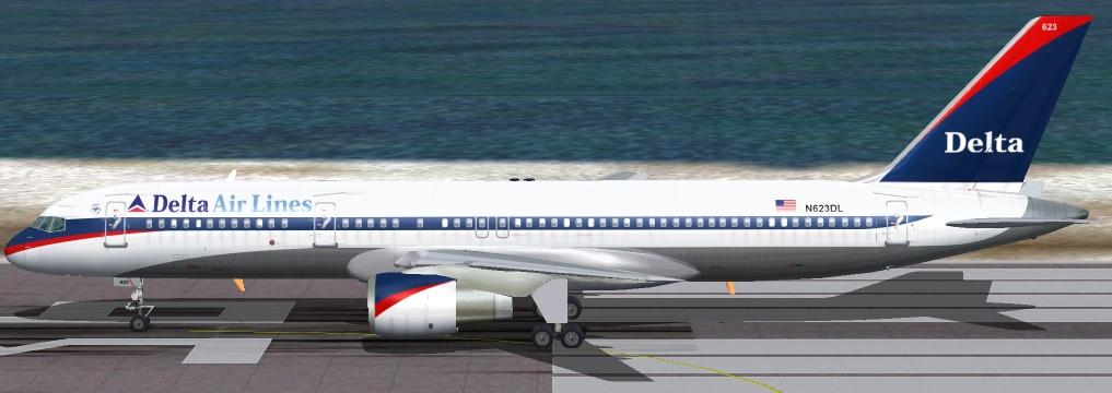 Fs2002 Boeing 757-232 Delta Noc Textures Repaint Of The Ifdg Gmax 757-200 (N623Dl) In Delt — 1