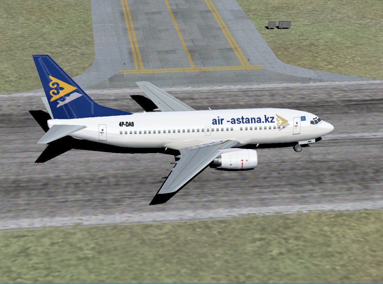 Tsutomu Urakawas Boeing 737-700 In Air Astana Livery With Three Aircraft; Registrations P4