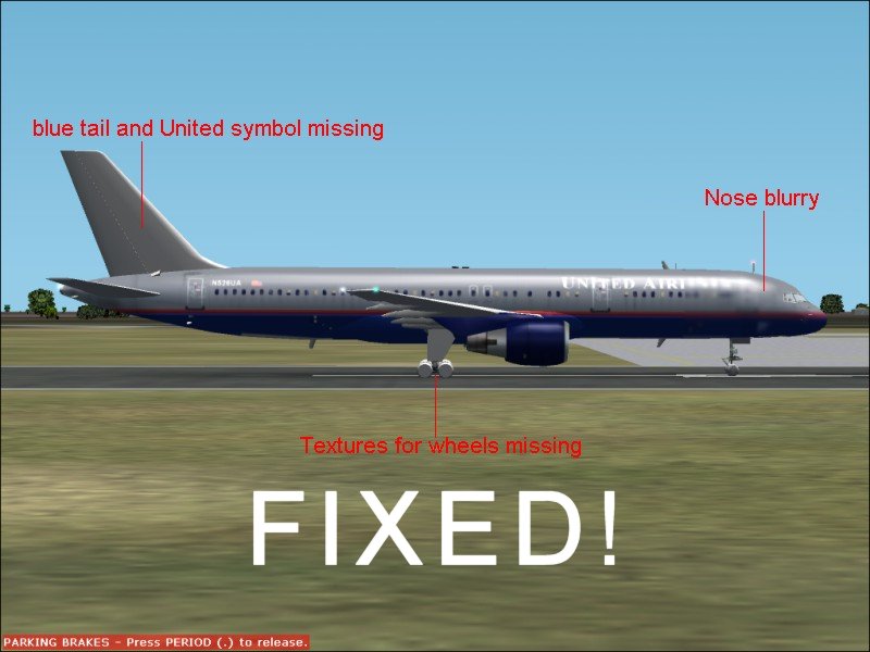 Fs2002 Primo Collection 757-200 United Update Fix For Missing Textures In The Aircraft Fol