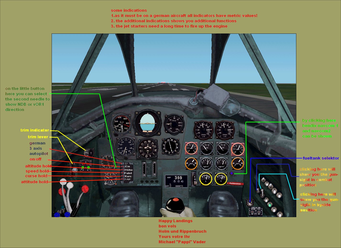 Fs 2002 Pro Me 262 Fs2002 Panels This Panel Is Done For The First Jet Fighter Put In Comba