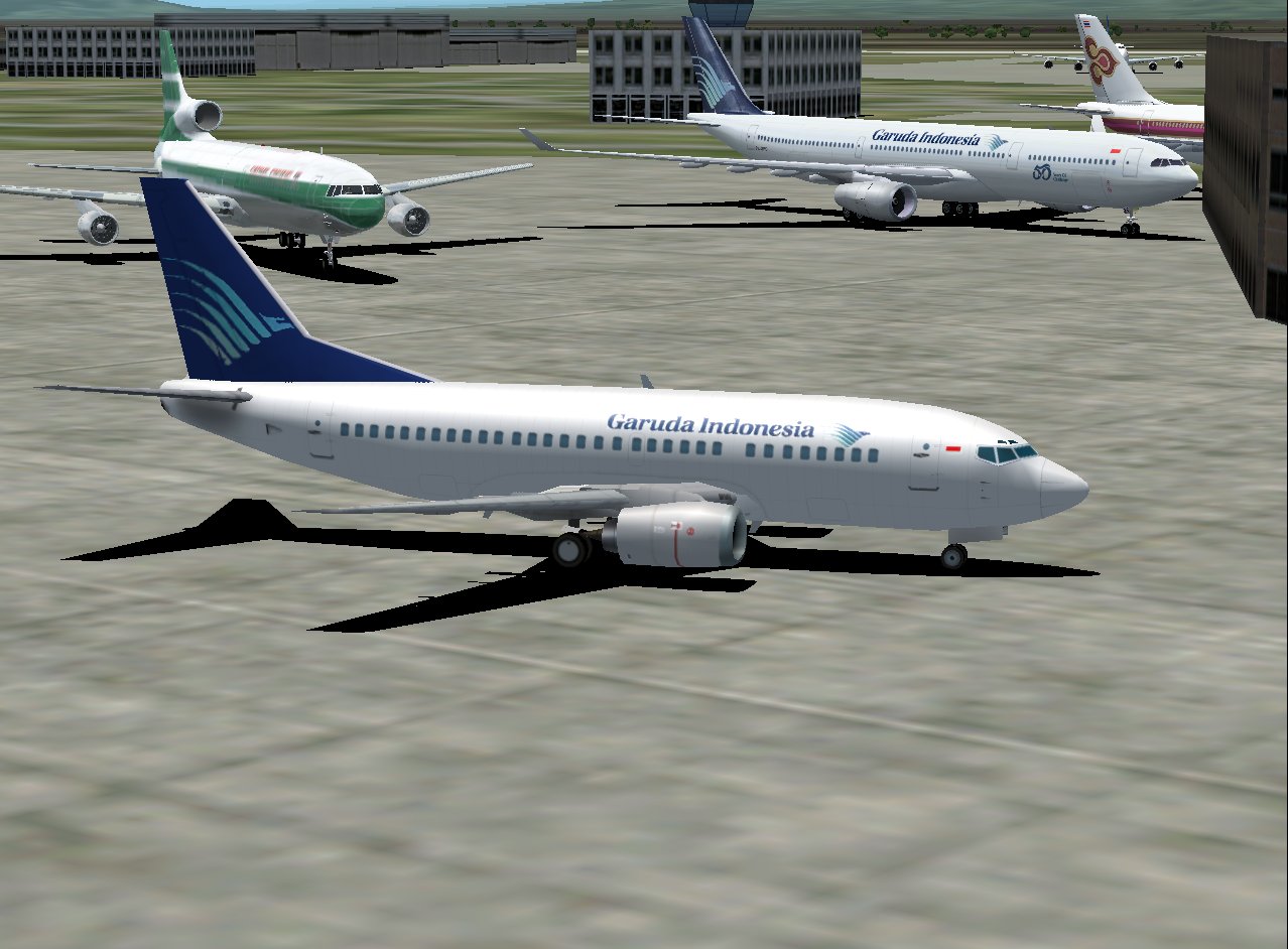 Ai Aardvarks Boeing 737-500 In Garuda Indonesia Livery, With 32-Bit Reflective Textures