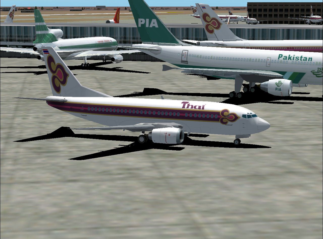 Ai Aardvarks Boeing 737-500 In Thai Airlines Livery, With 32-Bit Reflective Textures