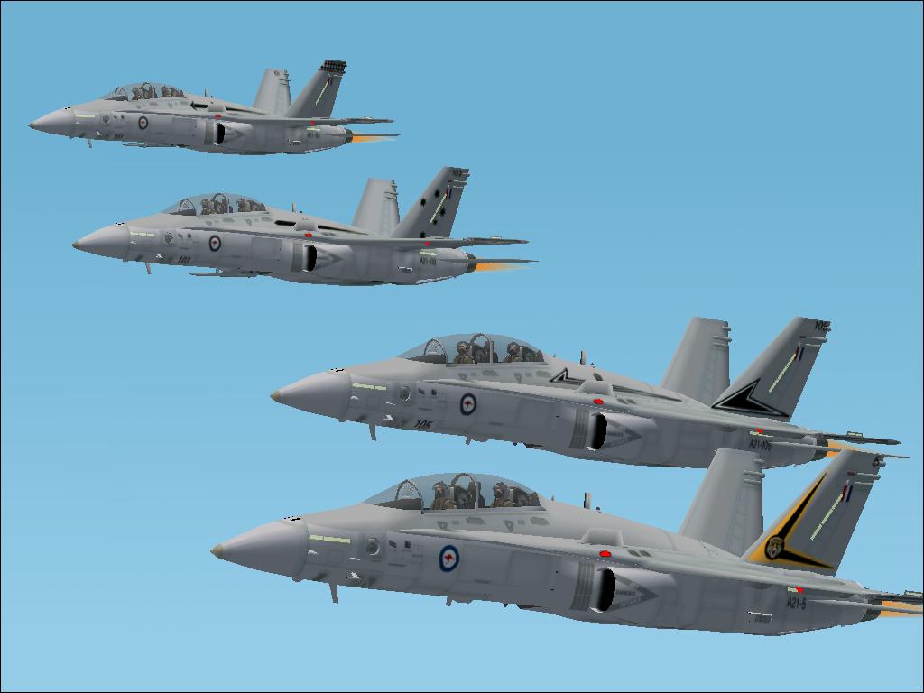 Flight Simulator 2002 Mcdonnell Douglas F/A-18B Tandam Hornet Royal Australian Airforce Ai