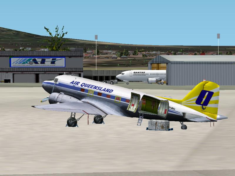 Fs2002 Douglas Dc-3 Air Queensland Air Cargo Vh-Mal A Dc-3 In The Colours Of Air Queenslan