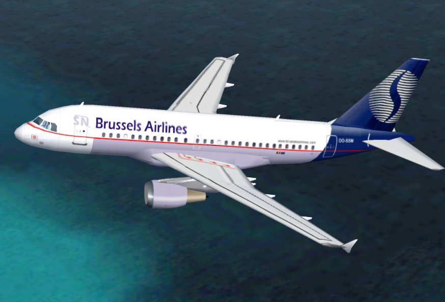 Fs2002 A319 Sn Brussels Airlines Features Fully Moving Parts (Gears And Doors, Rotating En