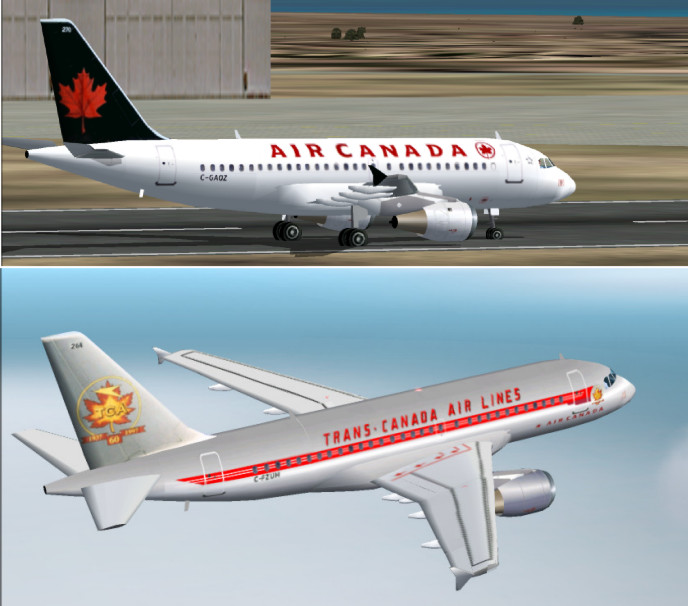 Fs2002 A319-112 Air Canada Features Fully Moving Parts (Gears And Doors, Rotating Engine F