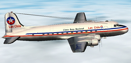 Fs2002 Lan Chile Douglas Dc-4 Textures Exclusively Registration Cc-Avl Linea Area Nacional