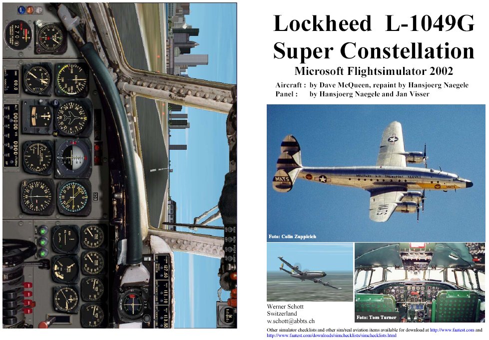 Fs2002 Manual/Checklist Lockheed Super Constellation