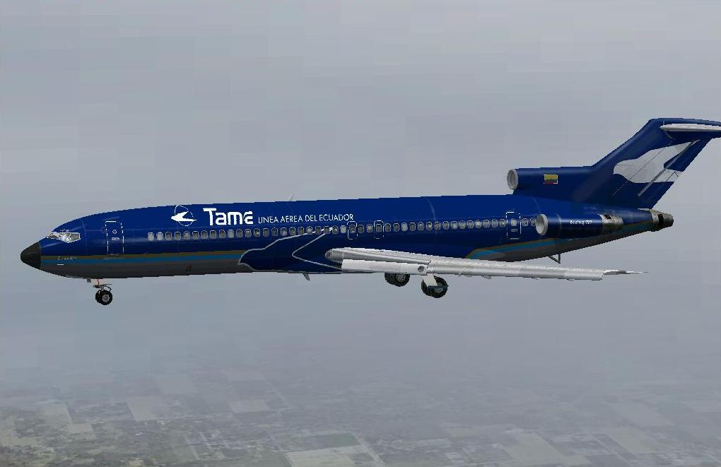 Fs2002 Tame New Livery B-727-200 Hc-Bzr This Is The First Plane In The Tames Fleet To Refl