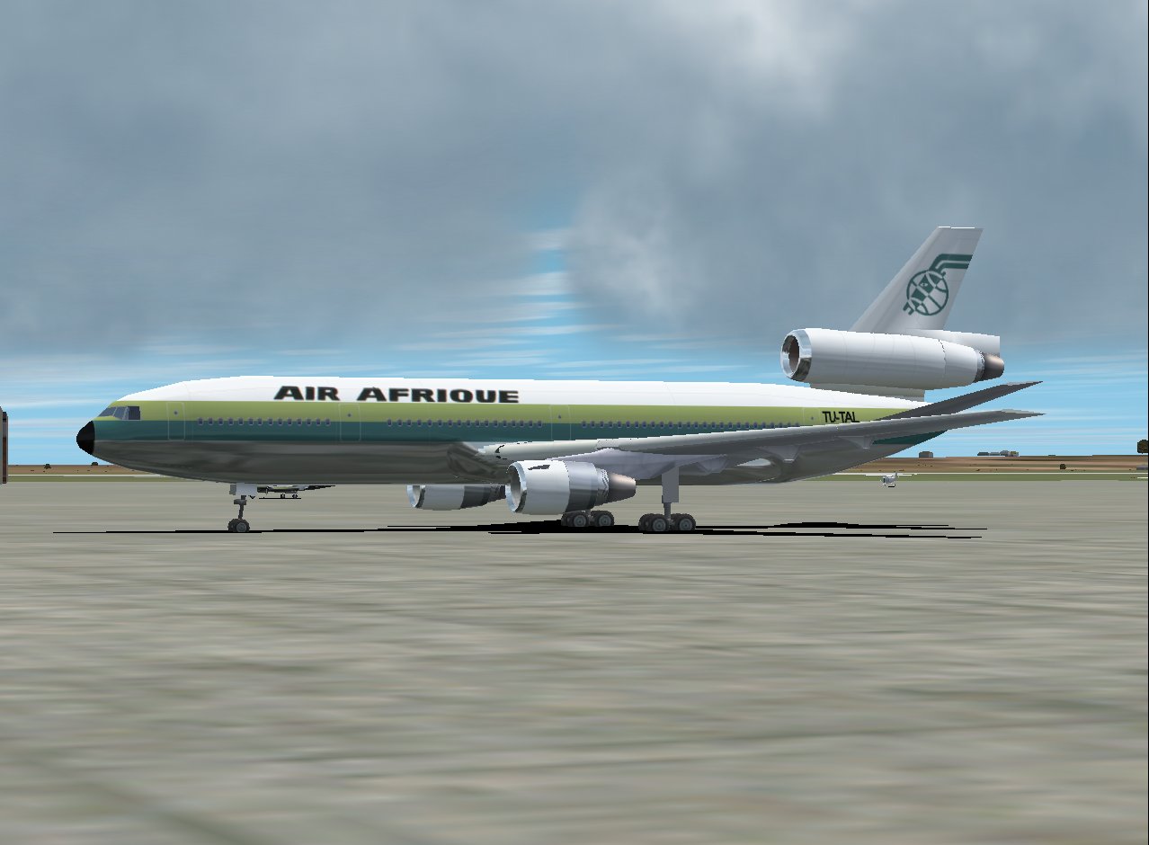 Fspainter Douglas Dc-10 In Air Afrique Old Livery, Registration #Tu-Tal; With 32-Bit Refle